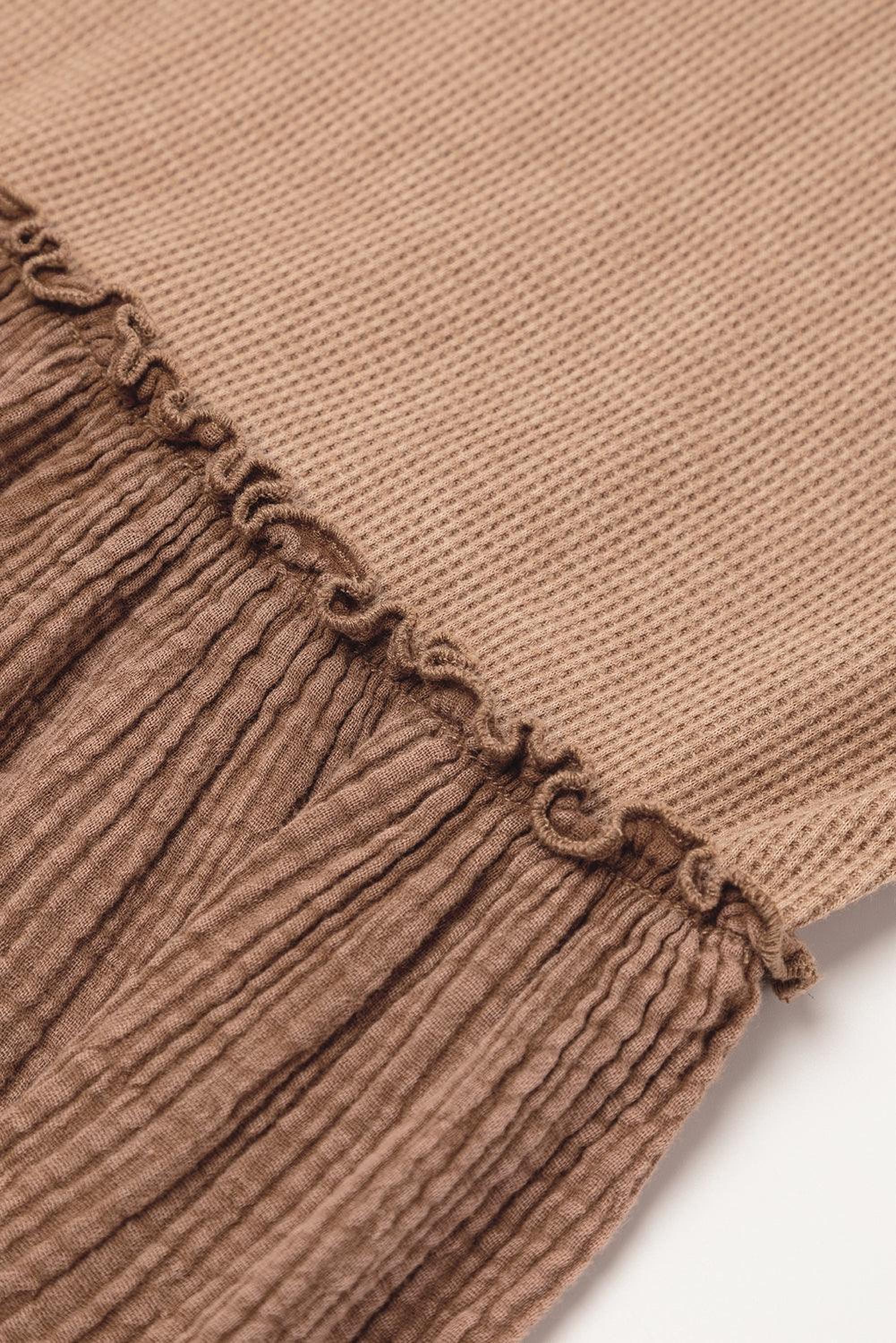 Robe patchwork en crêpe avec franges élégantes