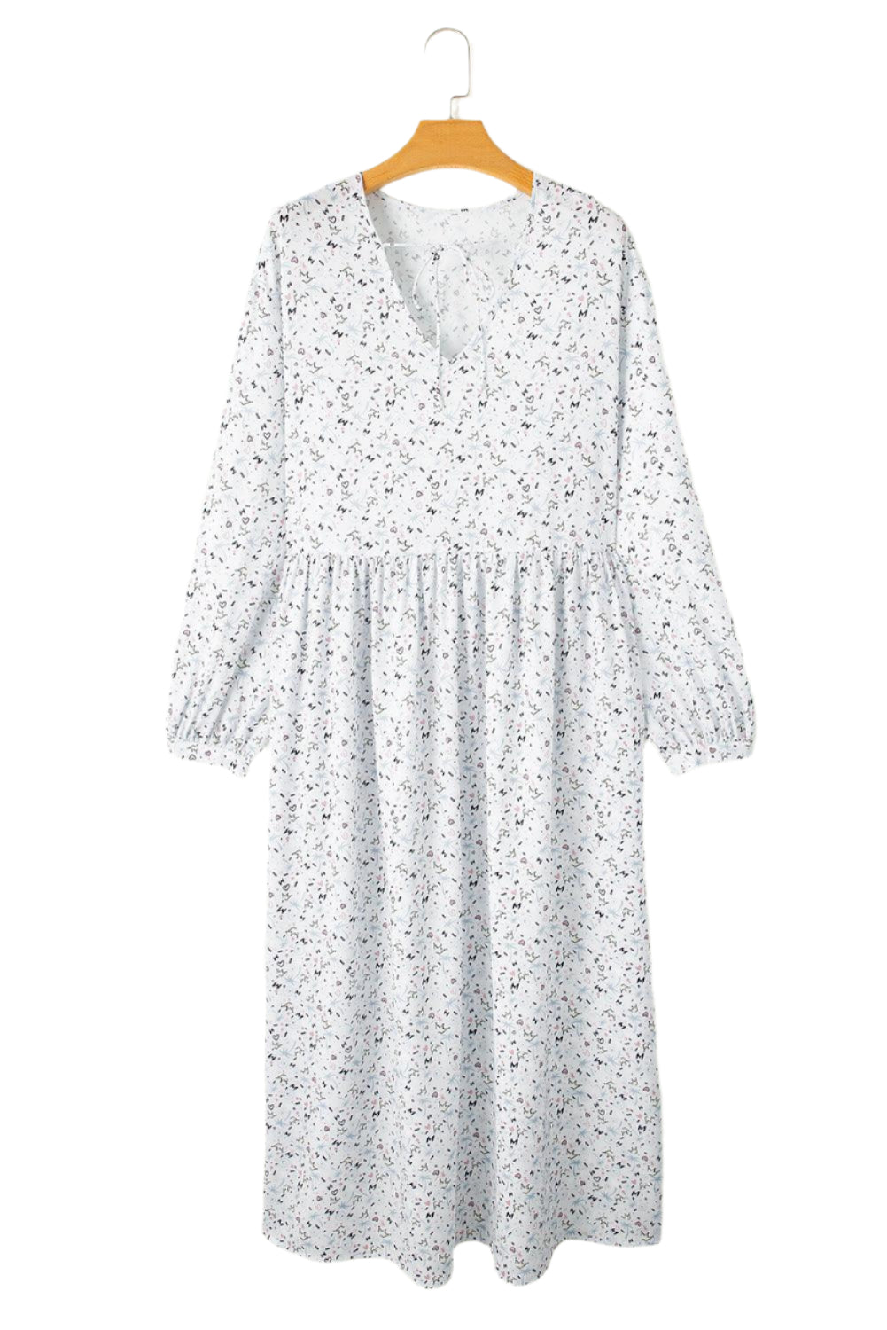 Robe à motifs avec décolleté en V et fente