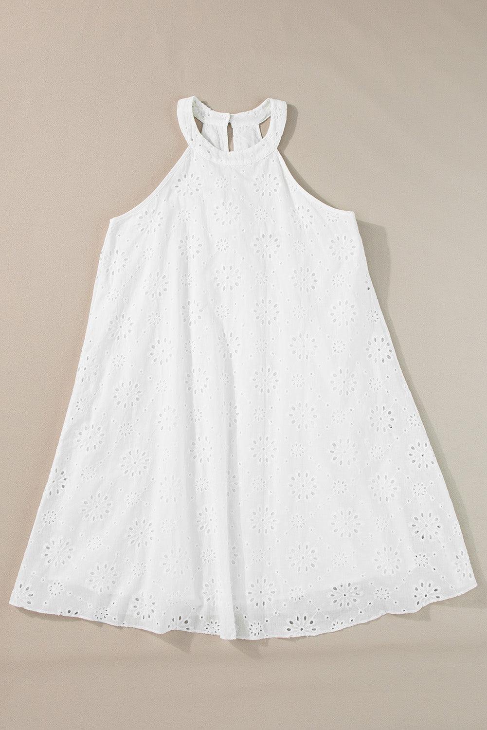 Robe bohème avec un motif d'œillets, style halter sans manches