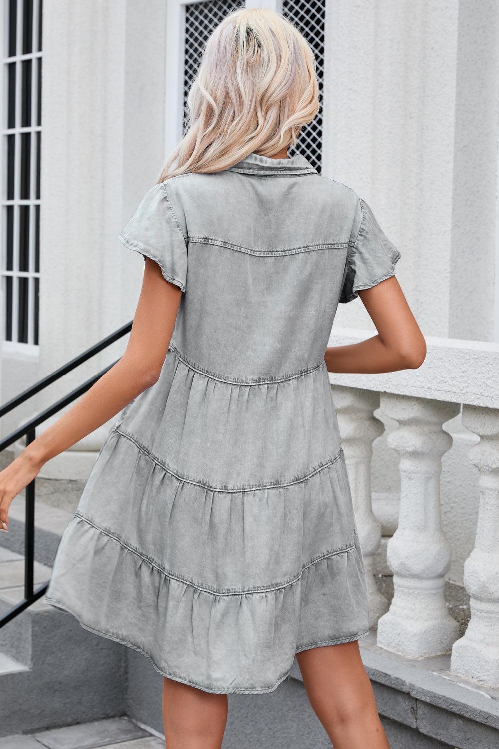 Robe élégante en denim avec un style minéral lavé