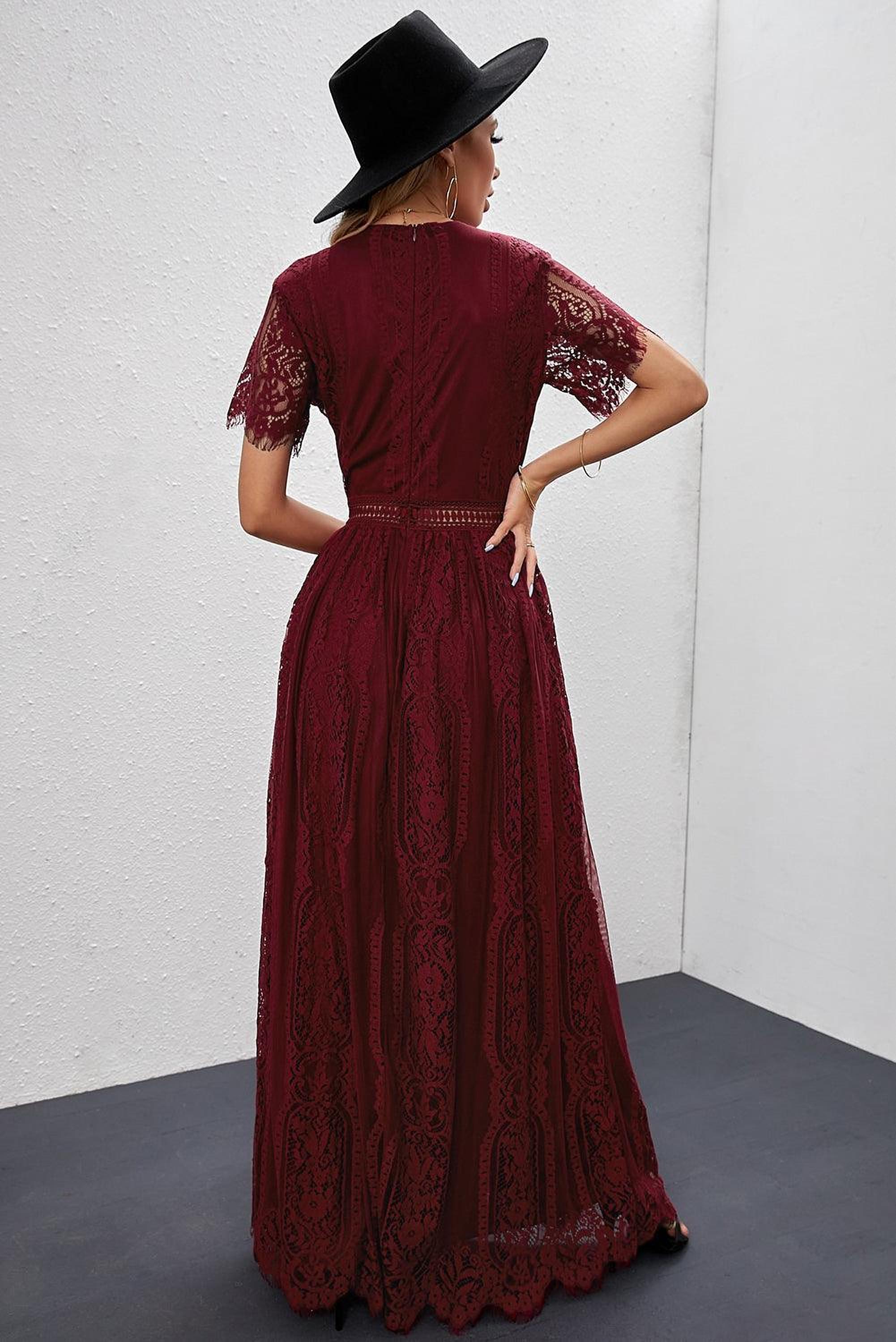 Robe Dentelle Envoûtante | Maxi-Robe en Dentelle Élégante pour Occasions