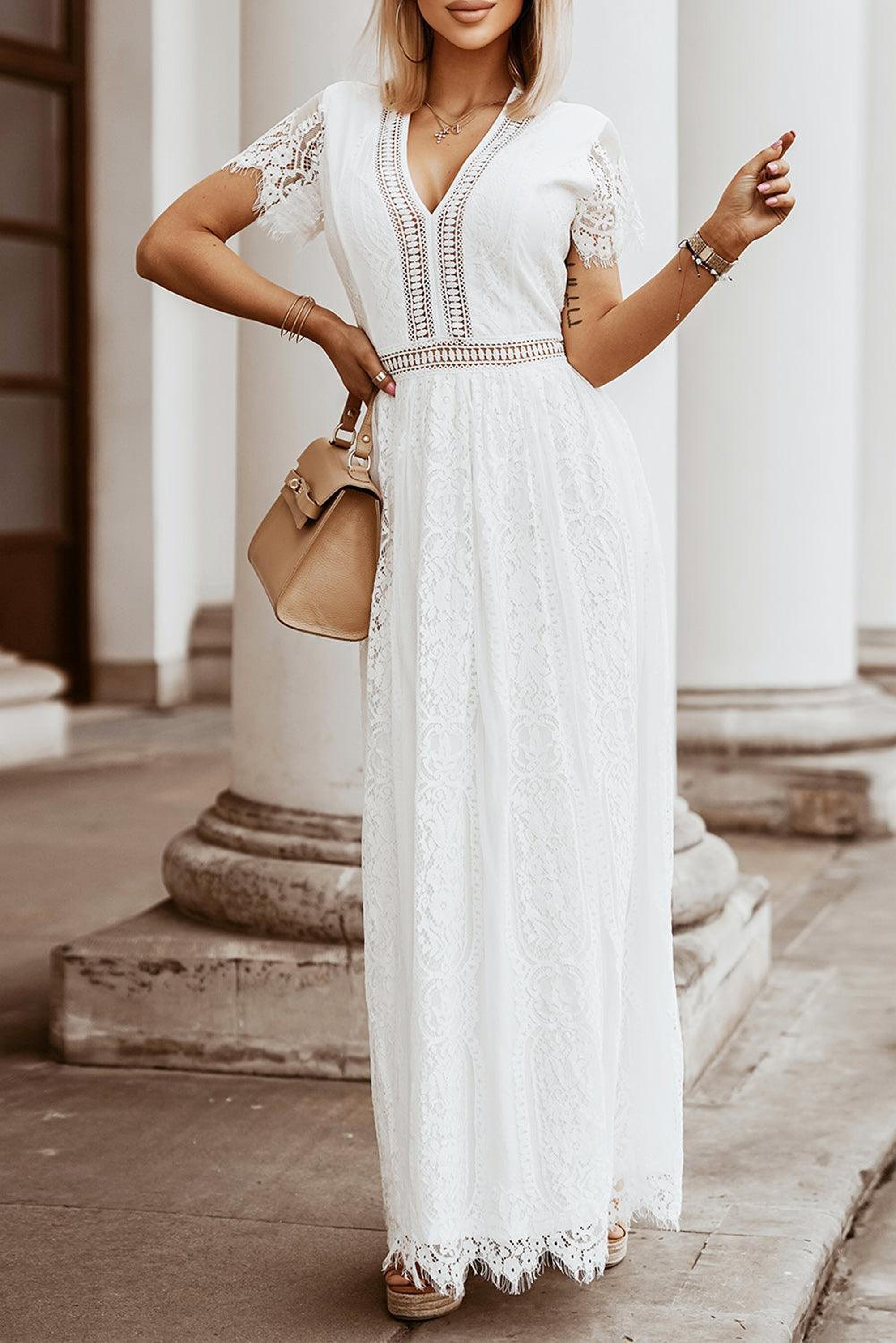Robe Dentelle Envoûtante | Maxi-Robe en Dentelle Élégante pour Occasions