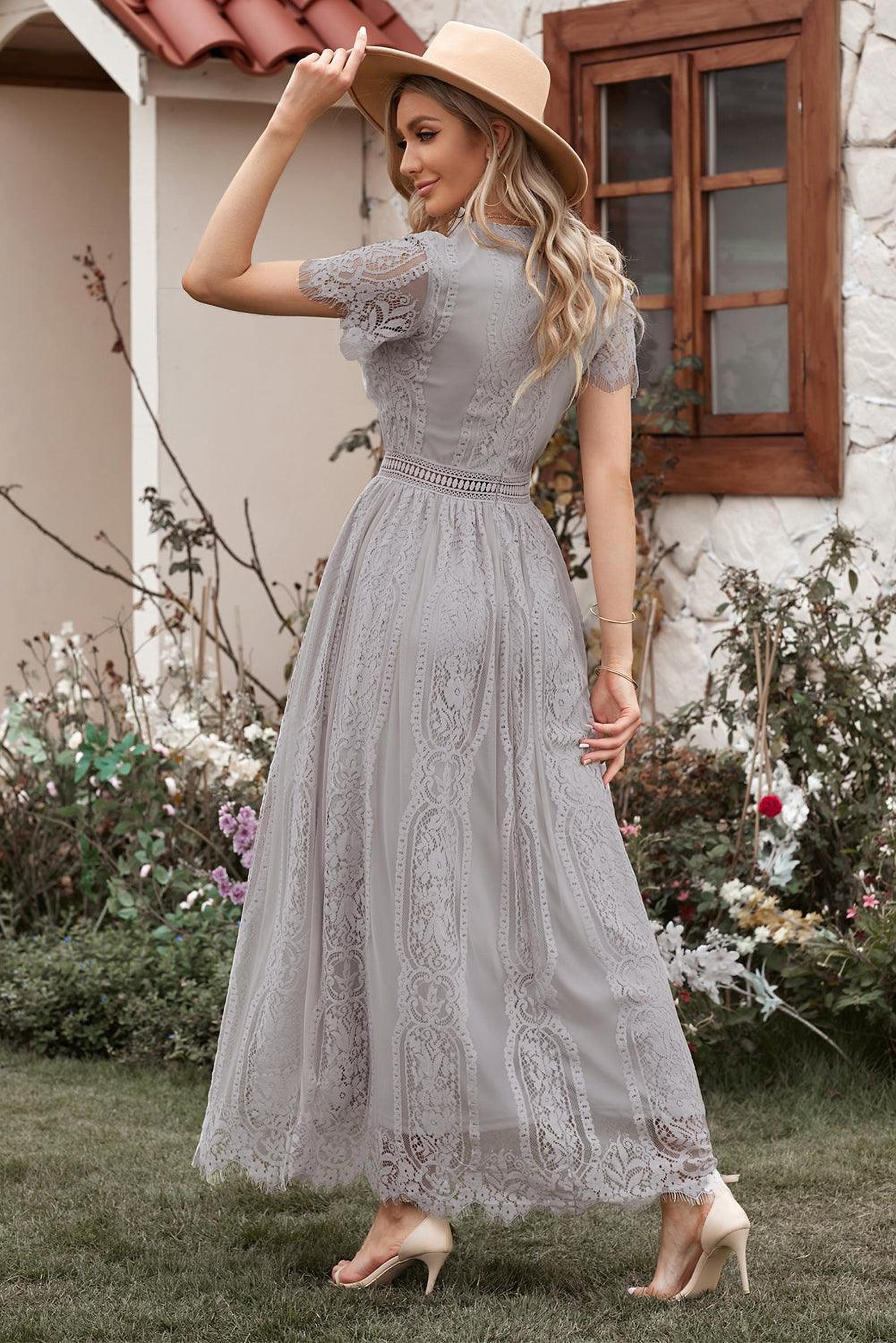 Robe Dentelle Envoûtante | Maxi-Robe en Dentelle Élégante pour Occasions