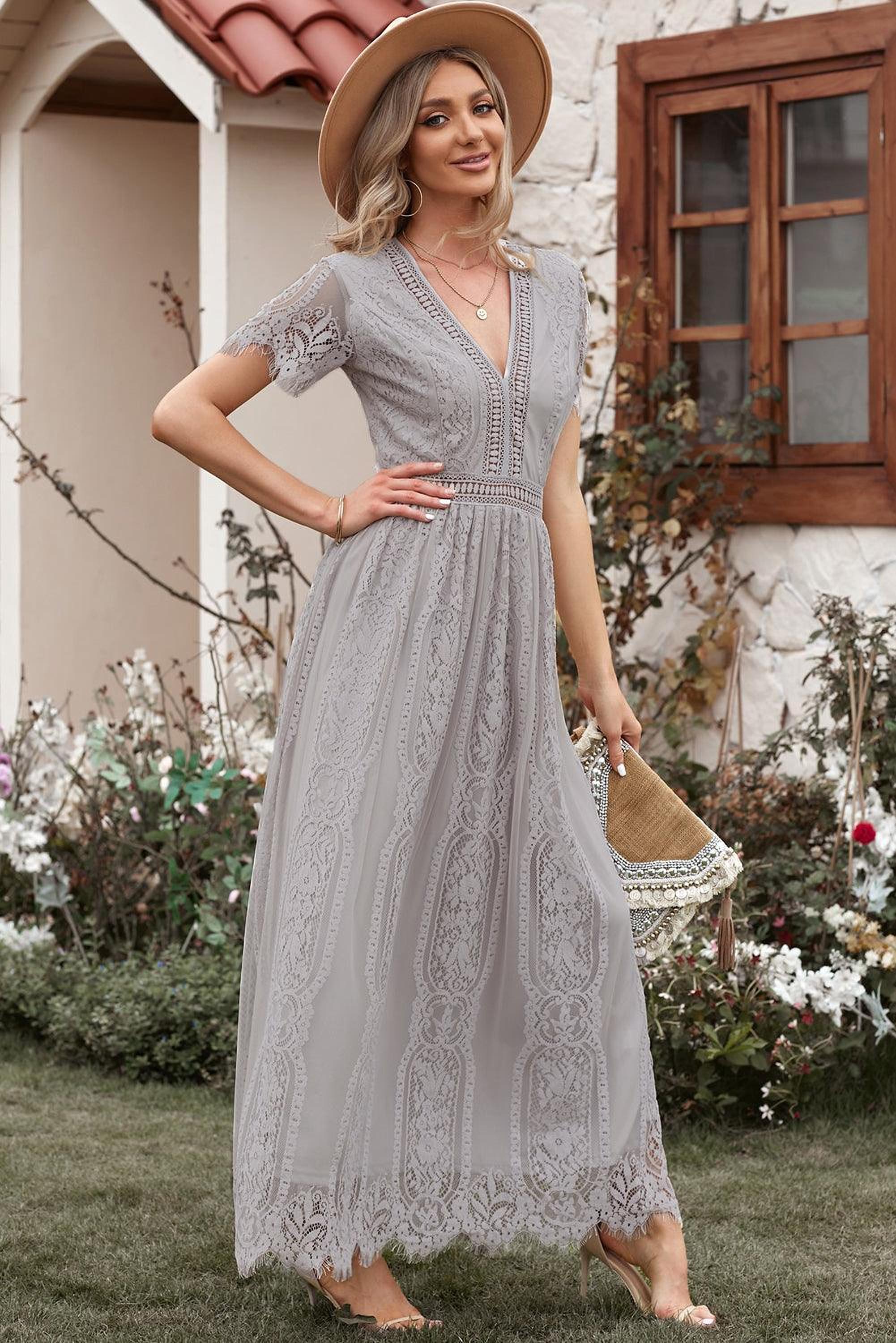 Robe Dentelle Envoûtante | Maxi-Robe en Dentelle Élégante pour Occasions