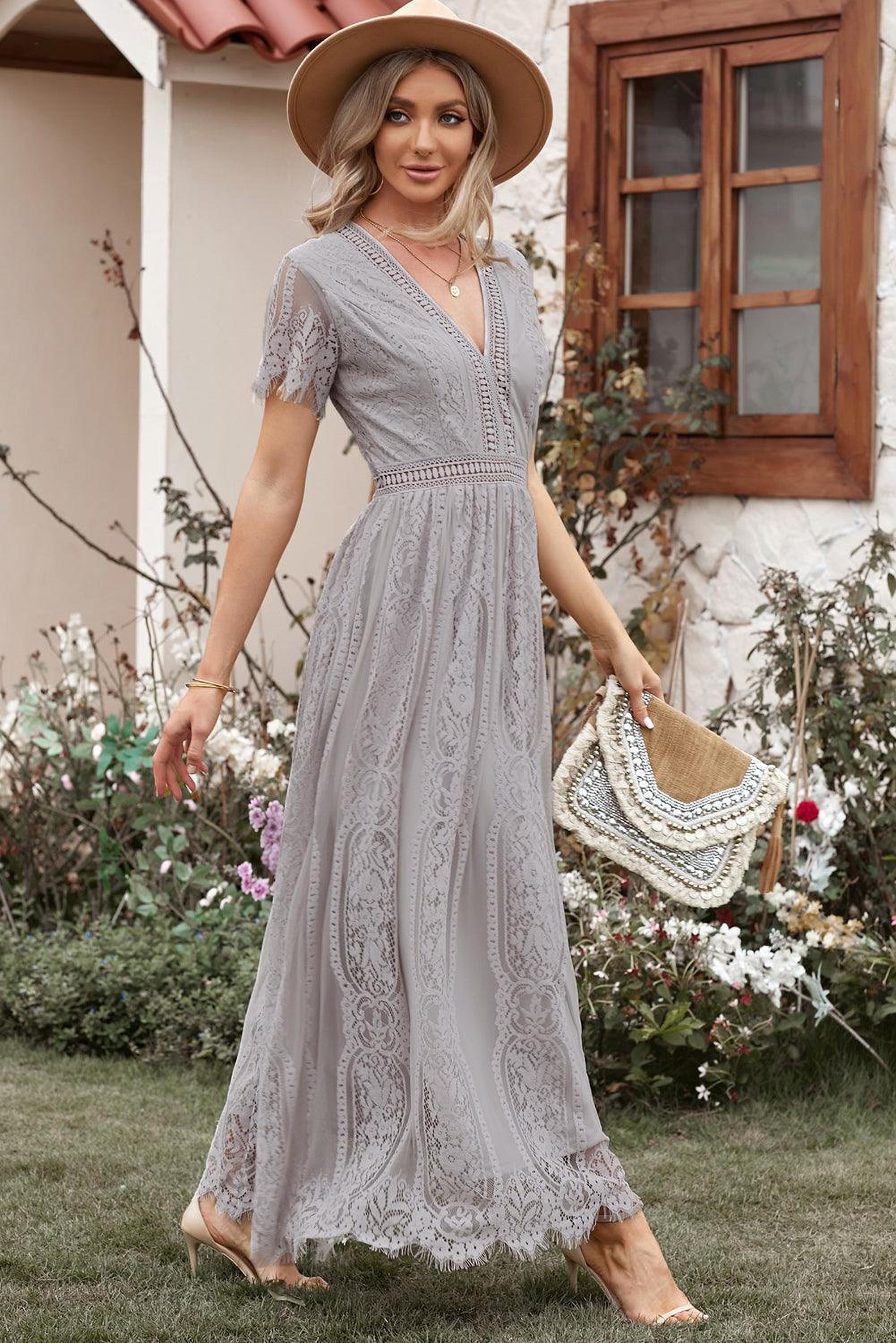 Robe Dentelle Envoûtante | Maxi-Robe en Dentelle Élégante pour Occasions