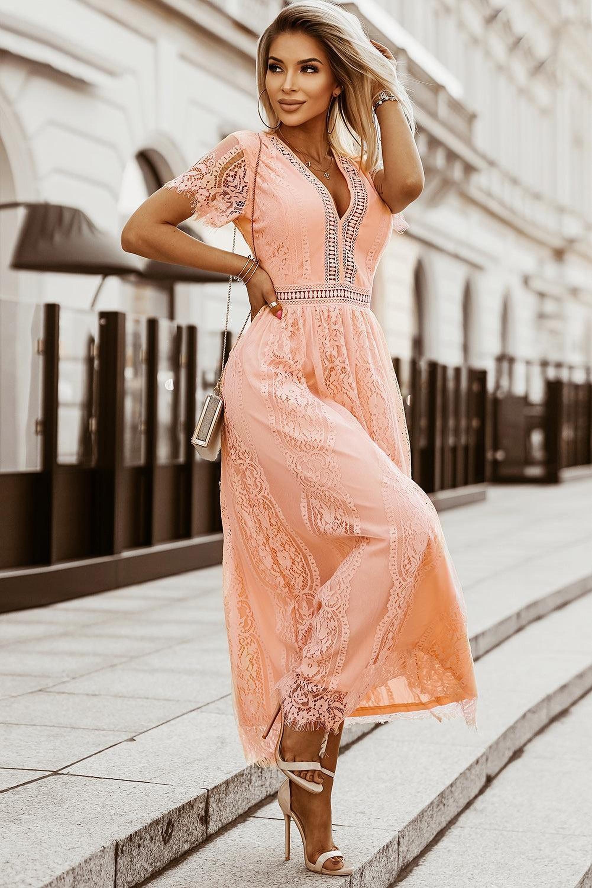 Robe Dentelle Envoûtante | Maxi-Robe en Dentelle Élégante pour Occasions