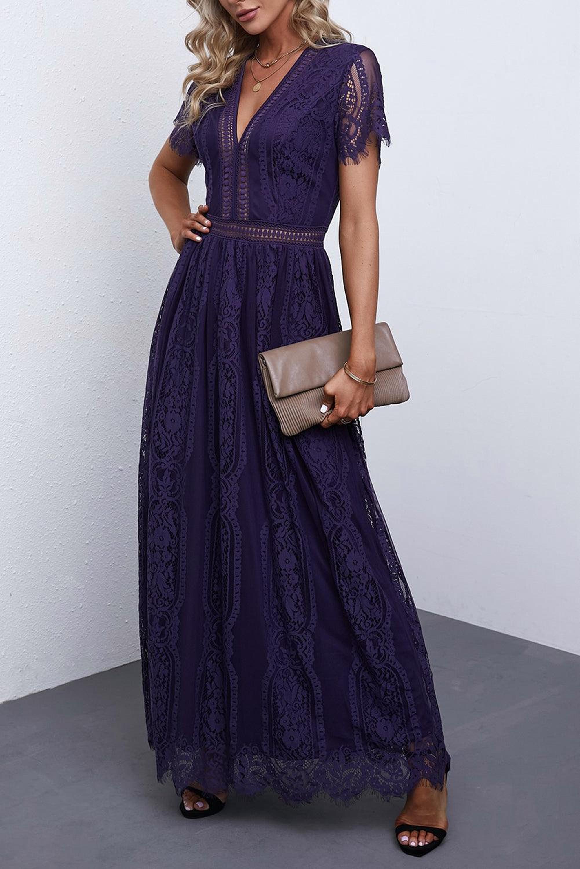 Robe Dentelle Envoûtante | Maxi-Robe en Dentelle Élégante pour Occasions