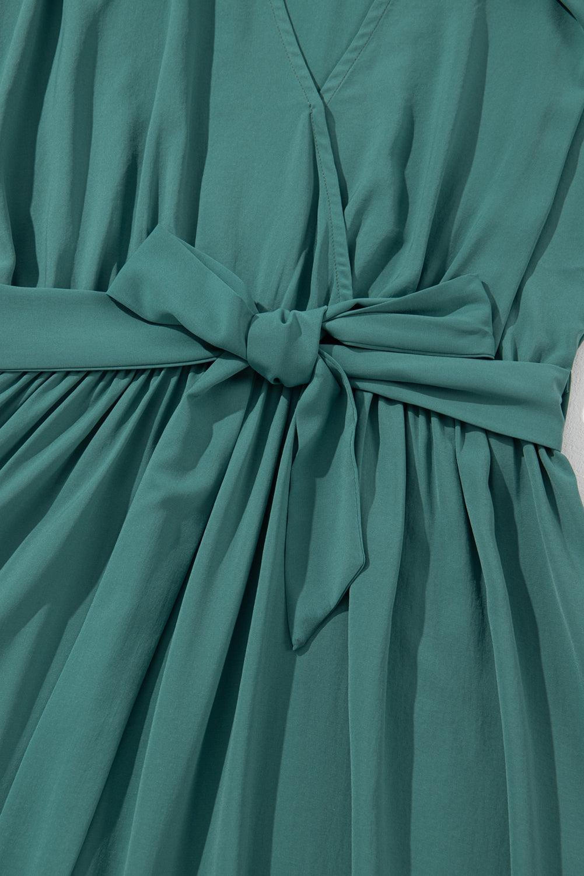 Robe Drapée Élégance | Robe Portefeuille en V avec Plis Sophistiqués