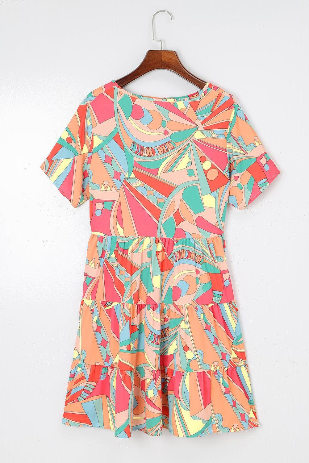 Mini robe colorée avec des détails à franges