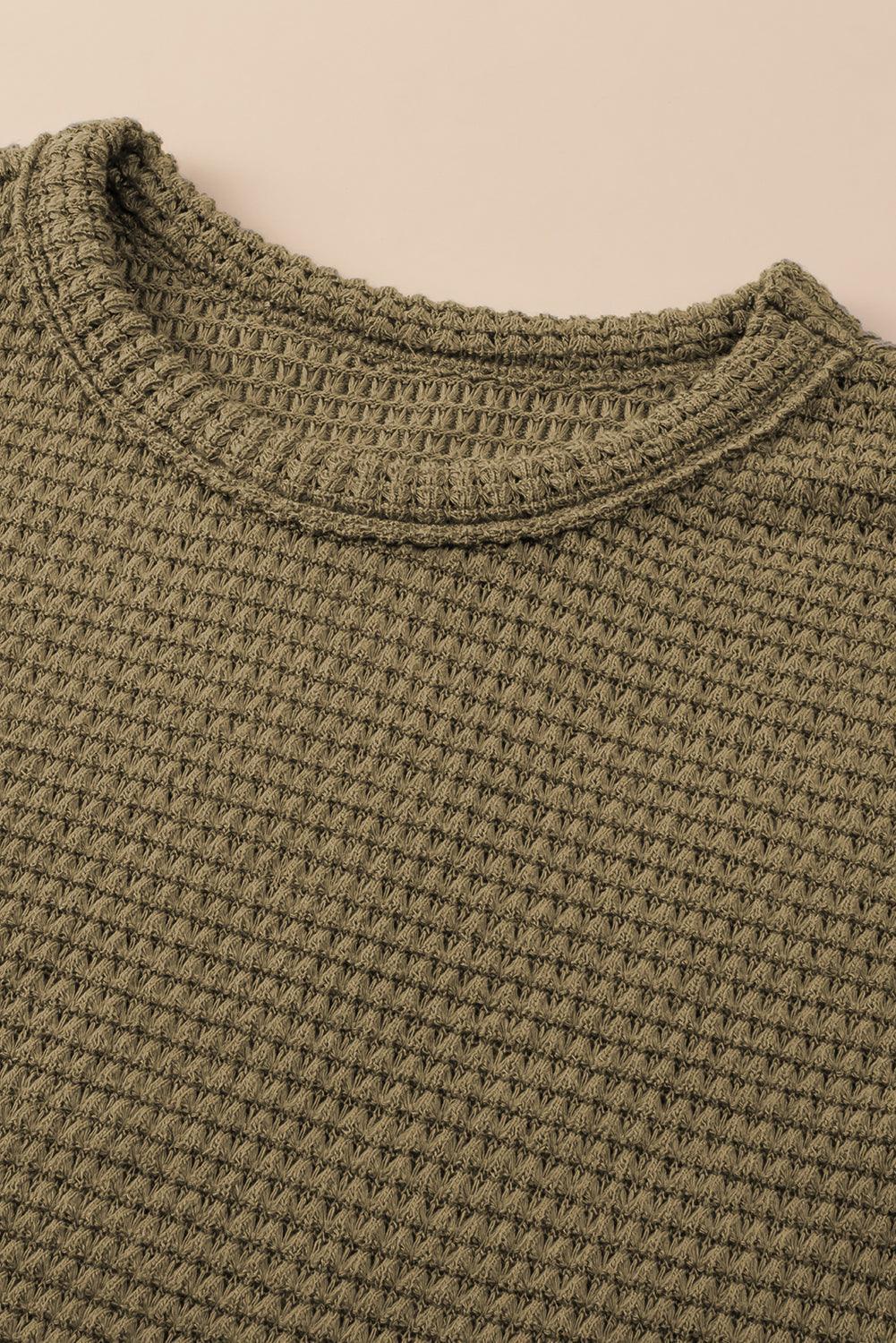 Robe maxi élégante avec des fentes et un motif en wafel