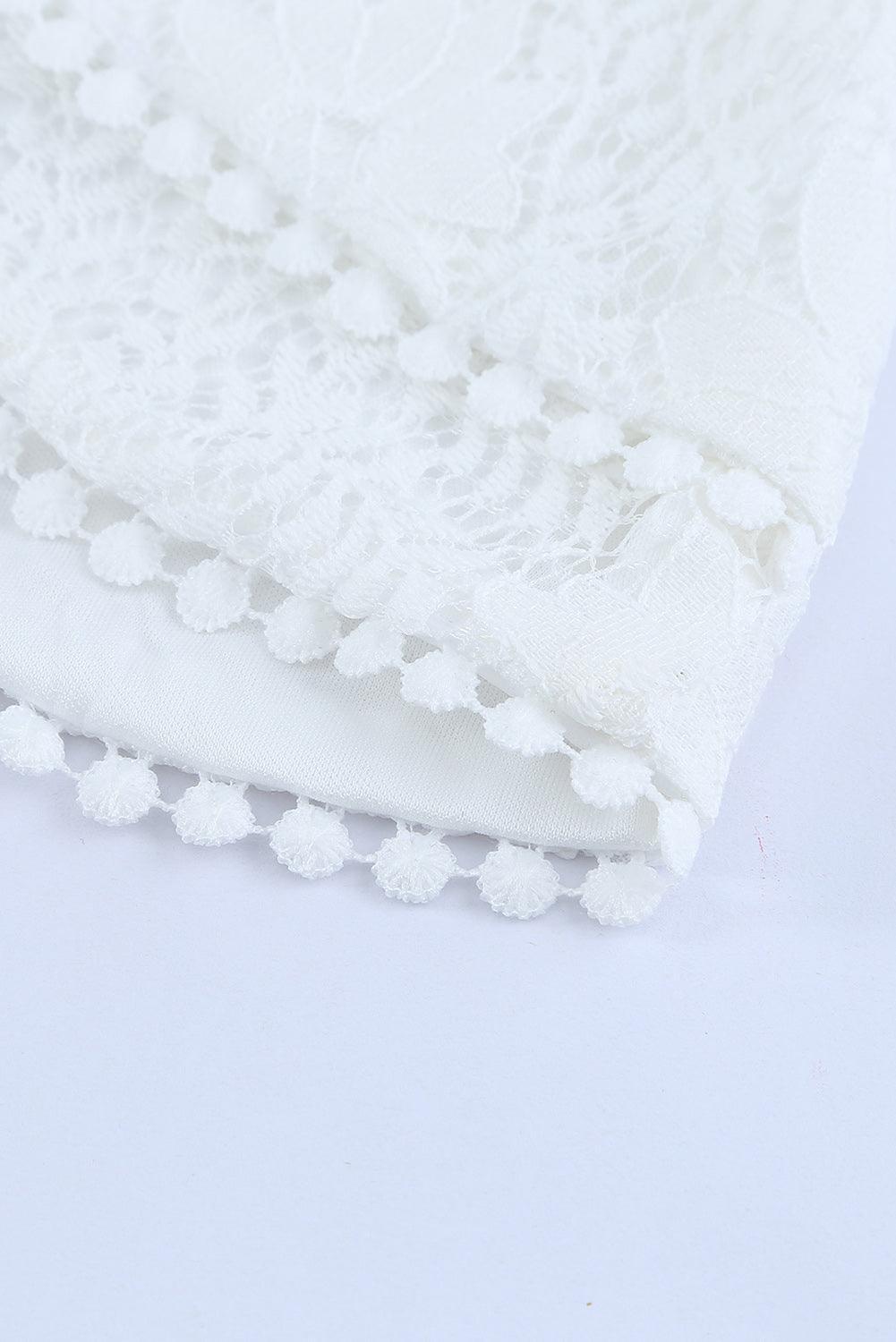 Robe portefeuille en dentelle avec manches et décolleté en V