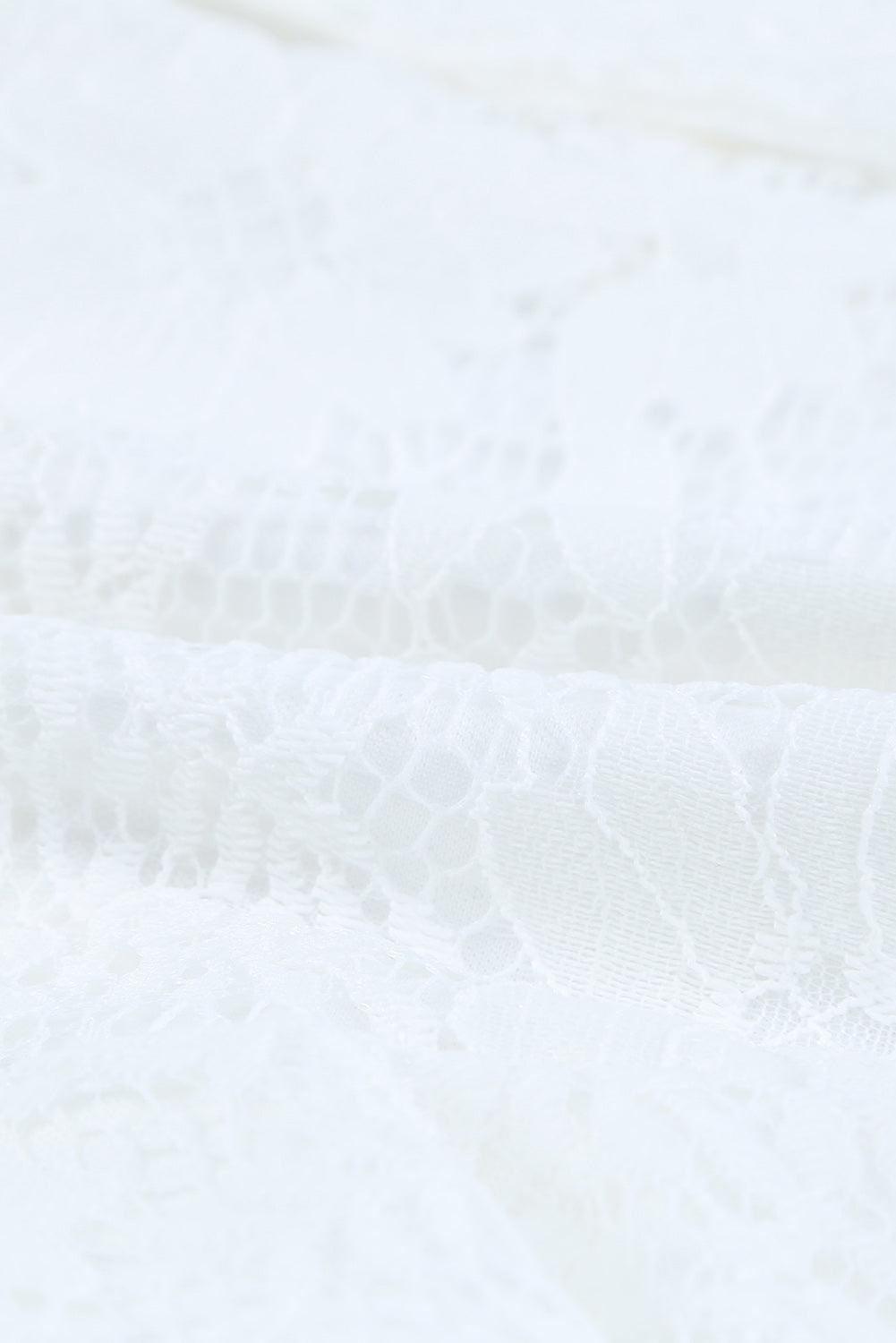 Robe portefeuille en dentelle avec manches et décolleté en V