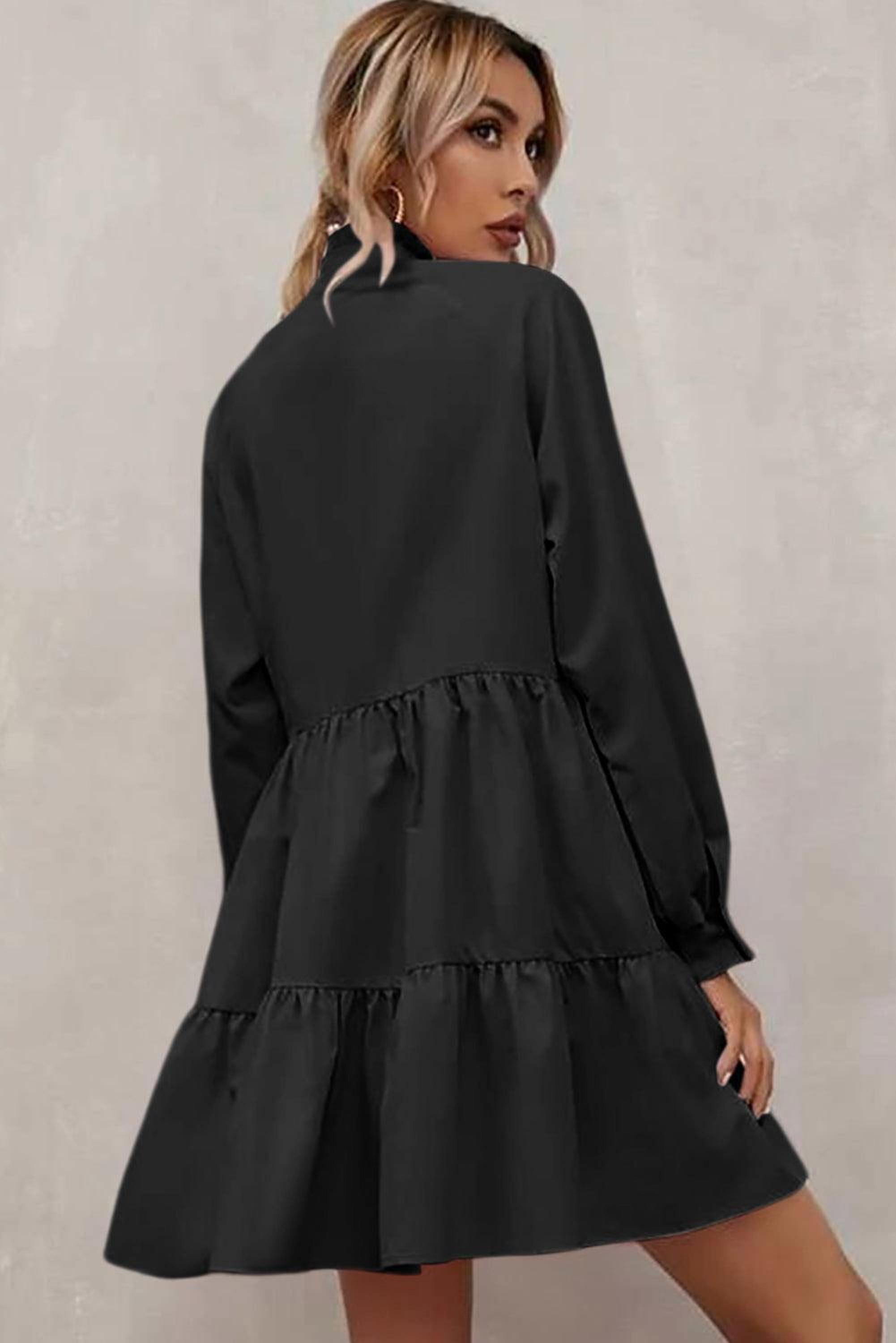 Robe élégante avec ruffles et col frivole