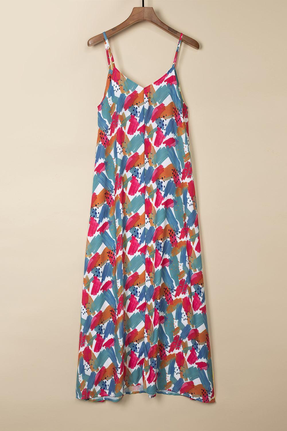 Maxi-robe élégante avec bretelles spaghetti