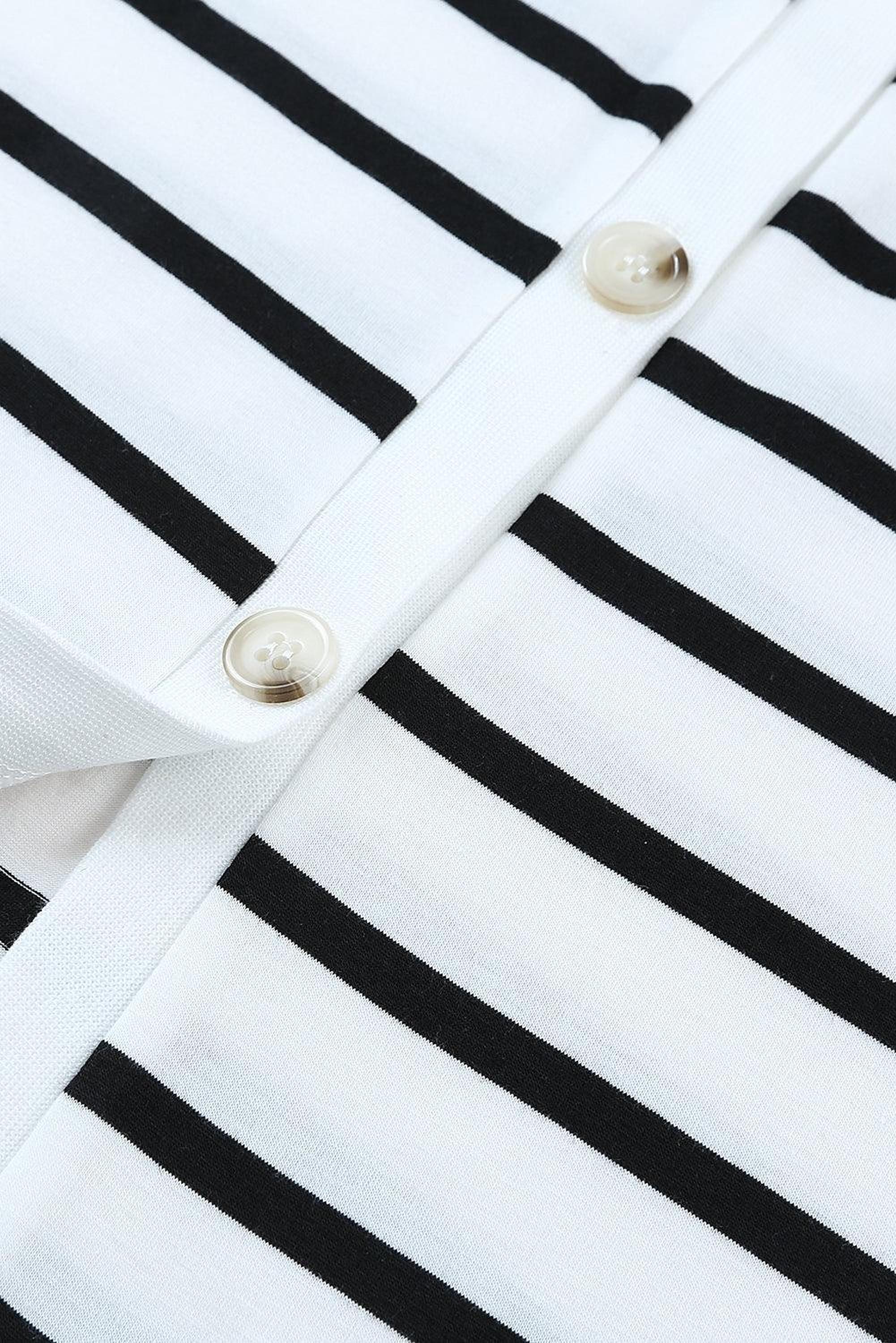 Robe midi à rayures avec bouton et fente