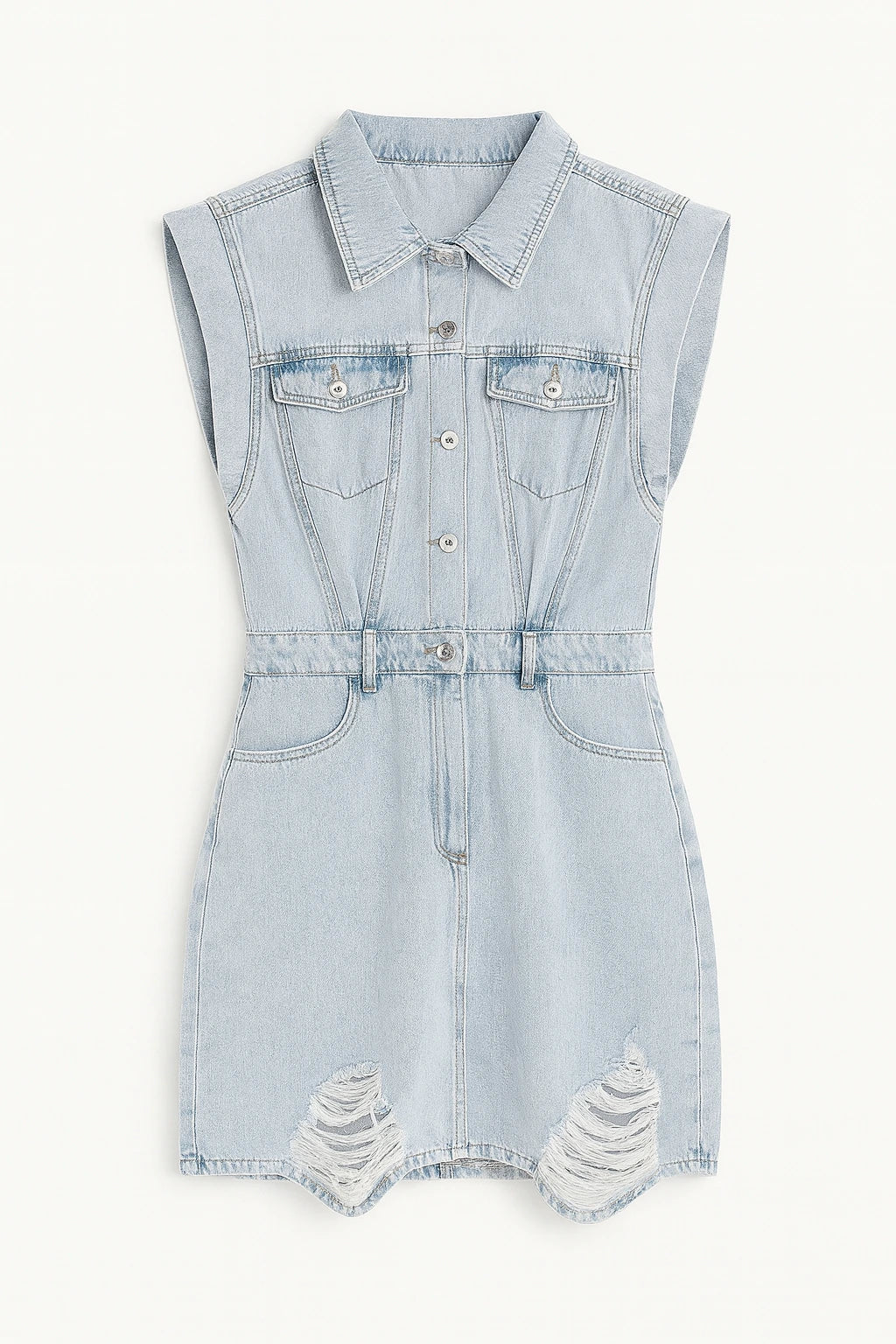 Robe Sel de Denim | Style Unique avec Poches à Rabat