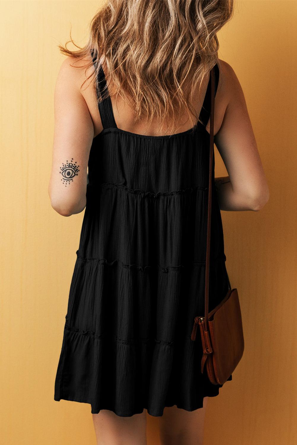 Mini robe élégante avec volants et étages