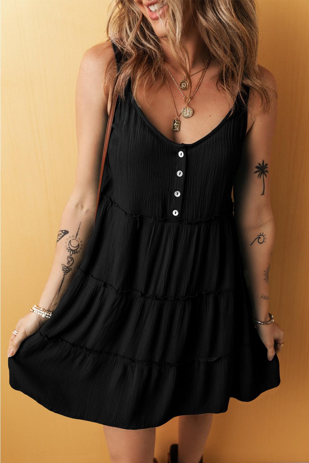 Mini robe élégante avec volants et étages